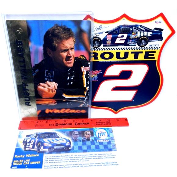 Rusty Wallace Driver Card Lot Oversize Card 8x10, Wall Plaque, Career Sheet 1994 - Picture 2 of 9